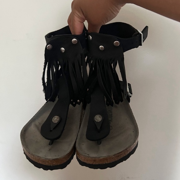 Birkenstock Leather high flower tassel sandals - Picture 2 of 9